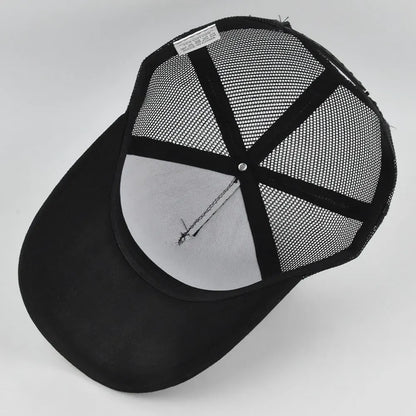 Modebaseballkasket i printet, åndbart net til forår/sommer – Gorras med personligt logo til mænd, kvinder og par – Visirhat, casquette