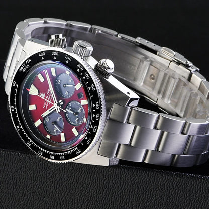 Tactical Frog V2 Solar Chronograph Men Watch Sapphire Crystal Mirror Ceramic Bezel VS75A Eco-Drive Quartz 20Bar Waterproof Watch