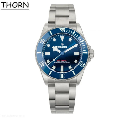 THORN 39mm Titanium Watch Men Homage Vintage PT5000 Movement Automatic Sapphire Crystal C3 Super Luminous 200M Waterproof Watch