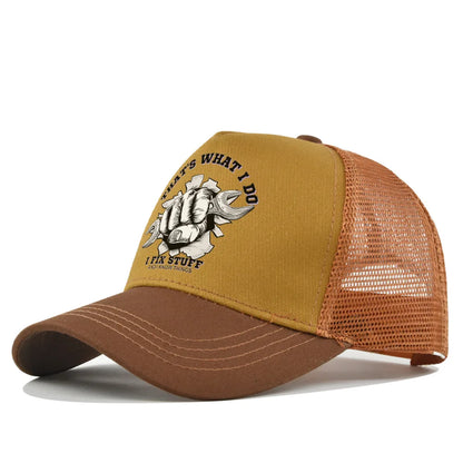 Modebaseballkasket i printet, åndbart net til forår/sommer – Gorras med personligt logo til mænd, kvinder og par – Visirhat, casquette