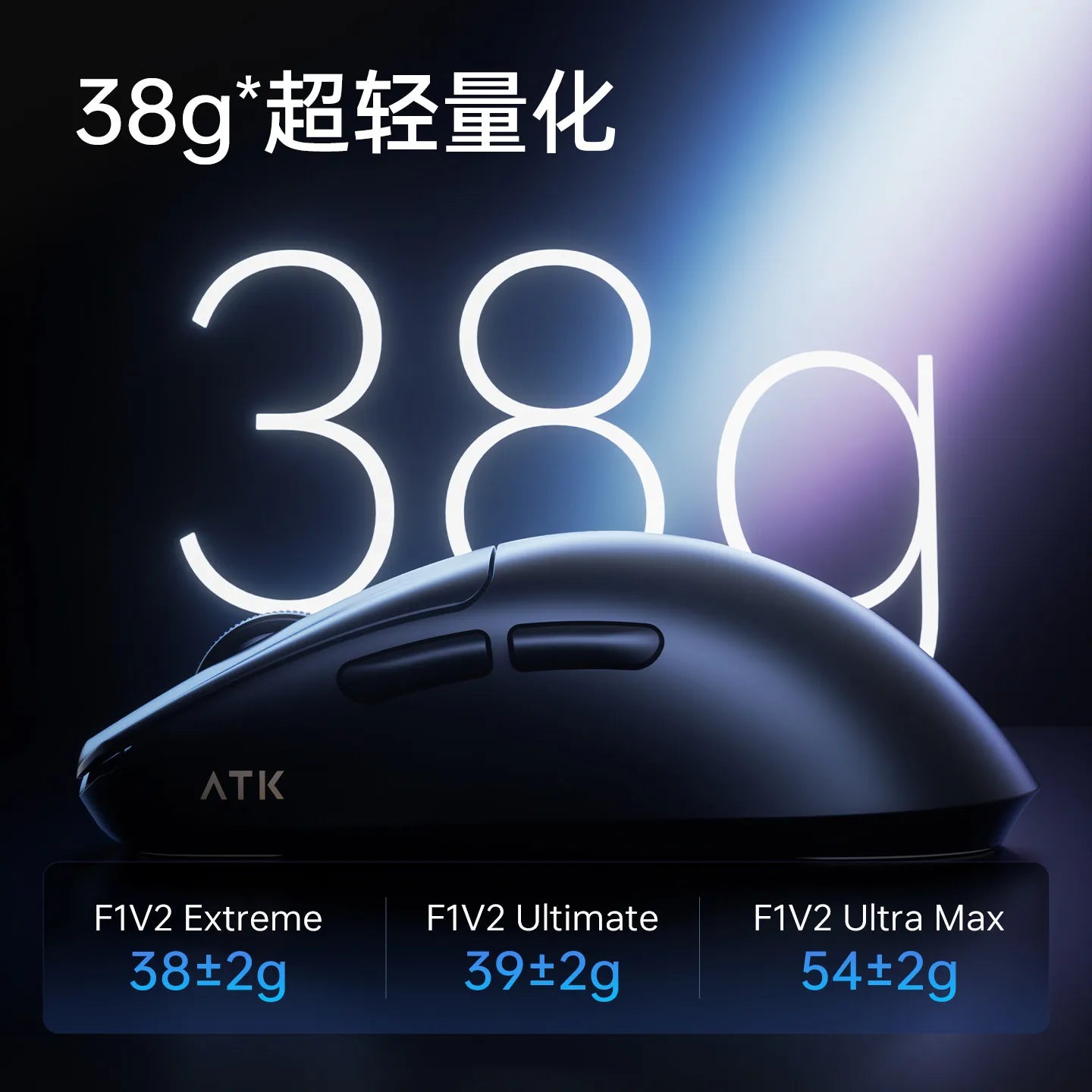 ATK Blazing Sky F1 V2 Ultimate Wireless Gaming Mouse, Dual-Mode Lightweight Gaming Mouse with PAW3950 Sensor, Dual 8KHz Polling Rate, Low Latency Ergonomic Gaming Mouse