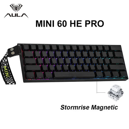 AULA Mini60 HE/Pro/Max 60% Magnetic Switch Gaming Keyboard RGB Tri Mode Mechanical Keyboard 8000Hz 0.01mmRT for E-Sports Gifts