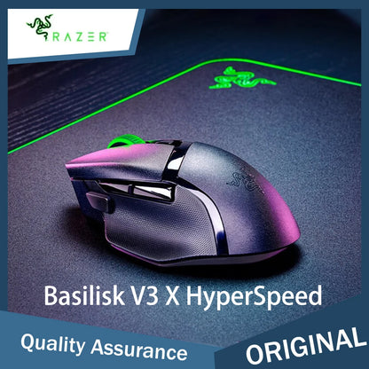 Original Razer Basilisk V3 X HyperSpeed anpassningsbar trådlös gamingmus med 18K optisk sensor, Chroma RGB och 9 programmerbara kontroller