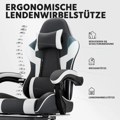 Ergonomic Gaming Chair Office Chair with Breathable Fabric, 360° Swivel Desk Chair, Adjustable Height Computer Chair with Lumbar Support