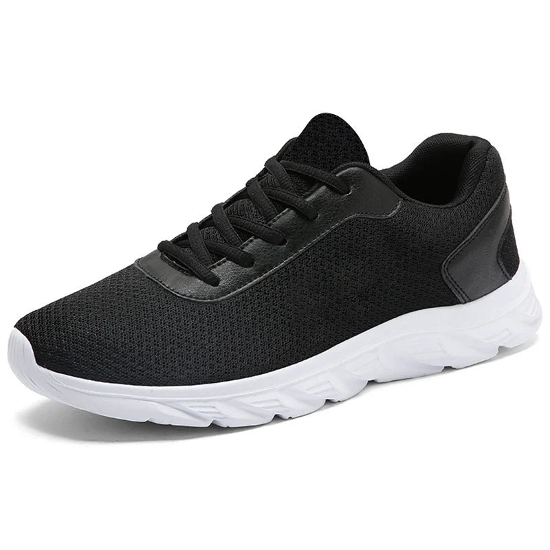 Men's casual sports shoes men's shoes black mesh breathable running shoes men's soft bottom light flat bottom work shoes
