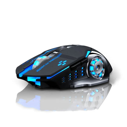 Wireless Bluetooth Mouse Rechargeable 2.4G USB Gaming Mouse, Silent Ergonomic Wireless Bluetooth Mouse with RGB Backlight, Dual Mode Office & Gaming Mouse