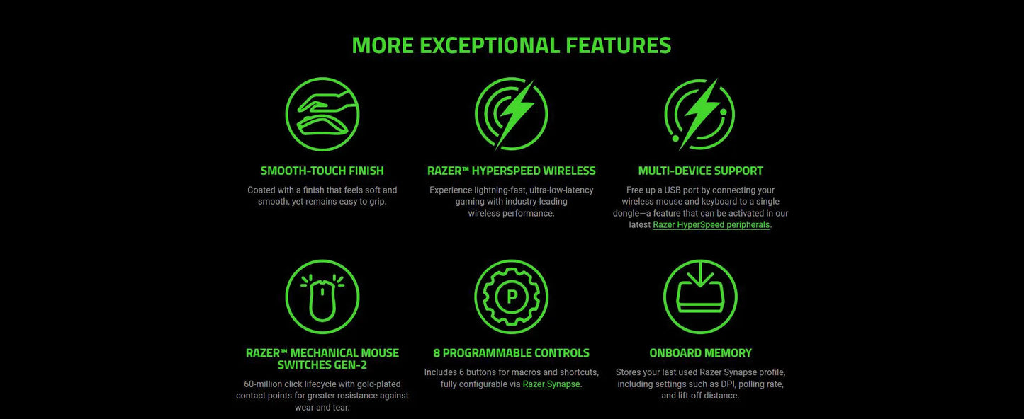 Razer Viper V3 HyperSpeed Wireless Esports Gaming Mouse with Focus Pro 30K Optical Sensor, Gen-2 Mechanical Switches, 6 Programmable Buttons, Lightweight Gaming Mouse