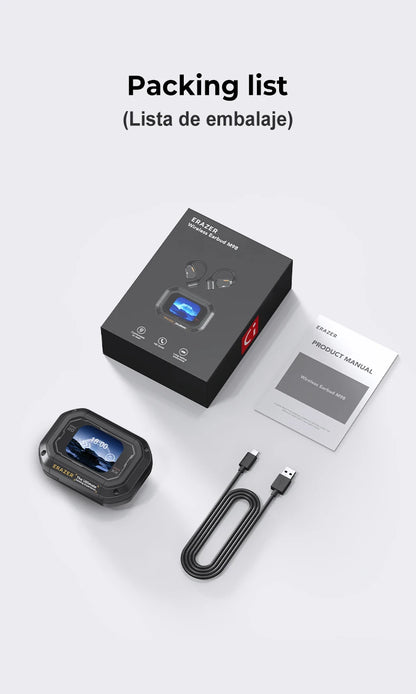 AI Earphone Translator Erazer XP6 Bluetooth 5.4 Wireless Earbuds – Real-Time 144 Languages Translation, Sleep ASMR Earphones, Deep Bass AI Headphones for Travel & Office