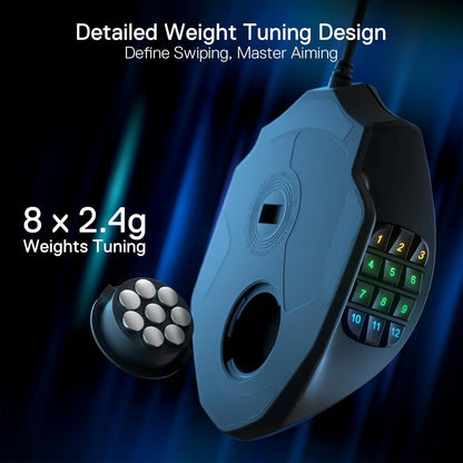 Redragon M908 RGB Wired Gaming Mouse, 12400 DPI Gaming Mouse with 18 Programmable Buttons, RGB Backlit USB MMO Gaming Mouse for PC & Laptop