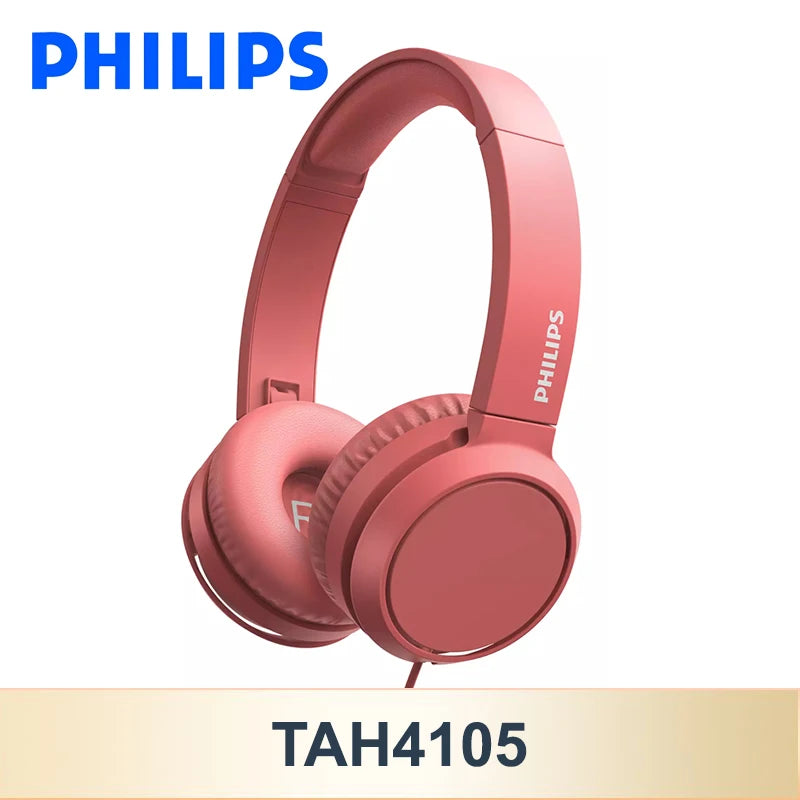 Philips TAH4105 Wired Headphones – HiFi Stereo Deep Bass HD Call Headset with Microphone for Online Learning, Office, Gaming & Sports