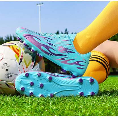 Chaussures de football professionnelles pour enfants, chaussures de foot pour hommes, basses, avec maintien de la cheville, sportives, pour jeunes, pour match et entraînement, antidérapantes, résistantes
