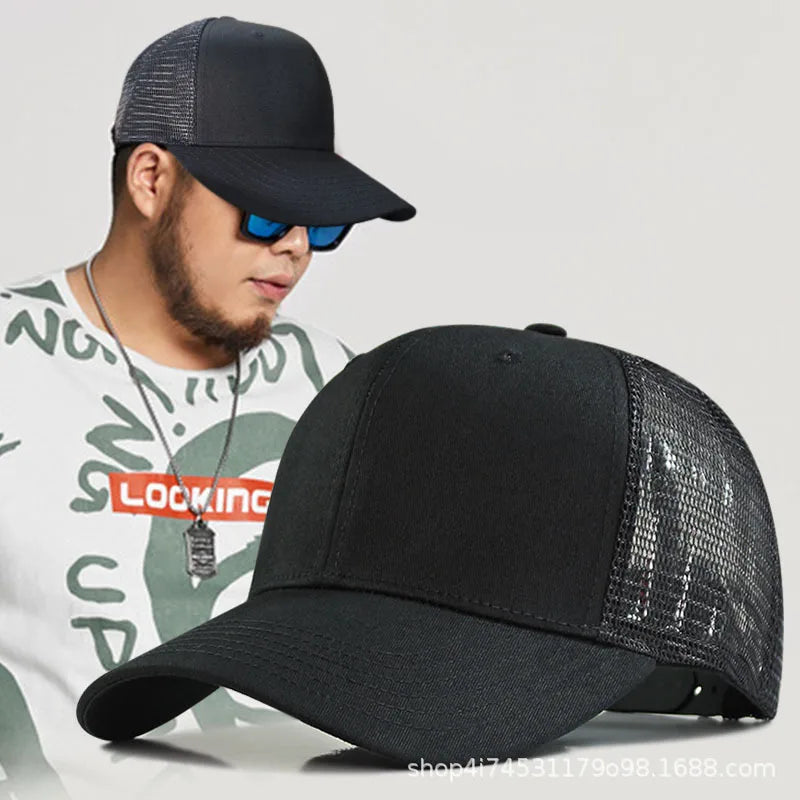 Oversize Trucker-kasket med store masker til mænd med stort hoved – XXL-baseballkasket – åndbar „Dad Hat“ – 58–60 cm, 60–65 cm