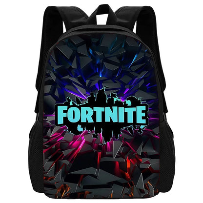 Mochila Escolar Infantil com Lancheira e Estojo, Design de Jogo Popular F-FortniteS, Mochila Escolar para Rapazes e Raparigas, Presente Ideal