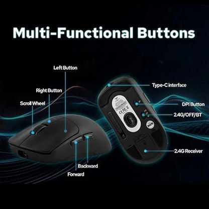 AULA SC680 Wireless Gaming Mouse, Tri-Mode Bluetooth 5.0/2.4G/Wired Gaming Mouse with PAW3395 Sensor, 26000 DPI Super Lightweight Gaming Mouse for PC, Mac & Laptop