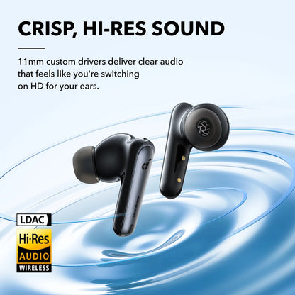 Soundcore by Anker Liberty 4 NC Wireless Bluetooth 5.3 Earbuds – Adaptive Noise Cancelling 98.5%, Deep Bass In-Ear Headphones with Microphone, ANC Bluetooth 5.3 Earbuds