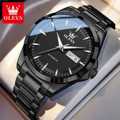 OLEVS Watches Man 7090 Luxury Original Automatic Mechanical Watch Waterproof Large Dial Week Date Watches For Man Gifts New