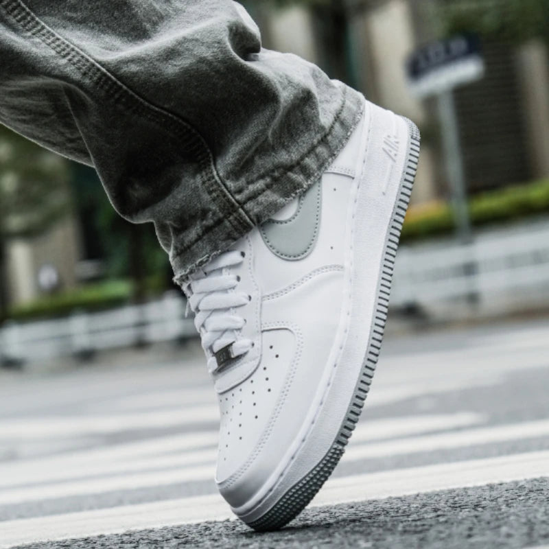 Nike Air Force 1 '07 White Light Smoke Grey Casual Comfortable Cushioning AF1 Low Men Skateboarding Shoes Streetwear FJ4146-100