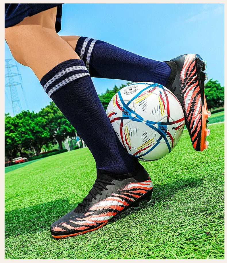 Chaussures de football pour homme, chaussures de sport, chaussures de match unisexes, crampons ultralégers, confortables, antidérapantes, pour l'extérieur, pour adultes, pour gazon, de haute qualité