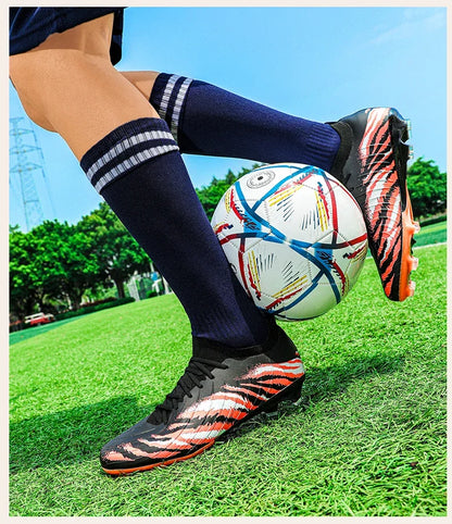 Chaussures de football pour homme, chaussures de sport, chaussures de match unisexes, crampons ultralégers, confortables, antidérapantes, pour l'extérieur, pour adultes, pour gazon, de haute qualité