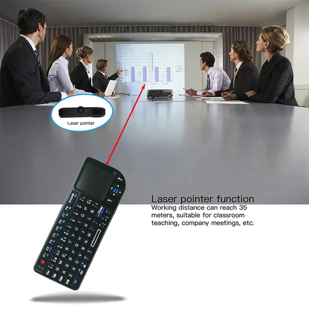 A8 Mini Wireless Keyboard 2.4G 7 Color Backlit 3 in1 Handheld Keyboard with Touchpad Air Mouse for Android TV Box PC Tablet