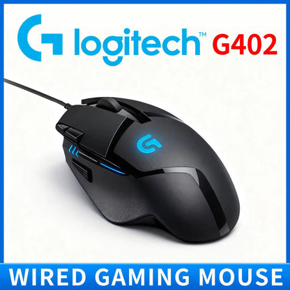 Logitech G402 Wired Gaming Mouse, 4000 DPI Gaming Mouse with 8 Programmable Buttons, 32-Bit ARM Processor, USB Optical Gaming Mouse for PC Gaming & Work