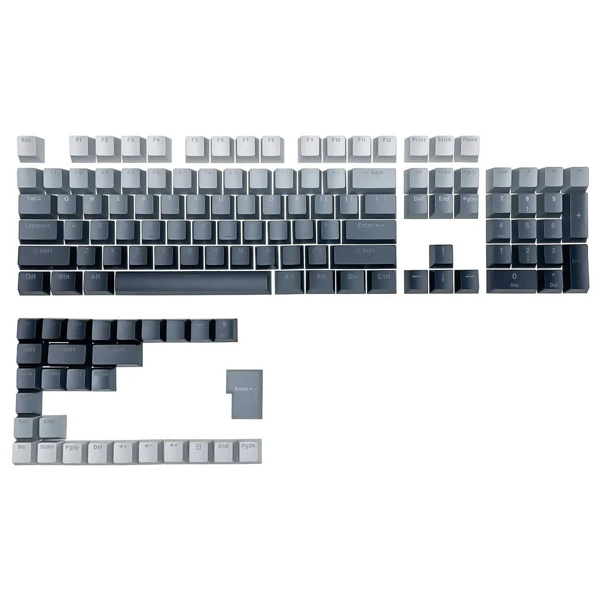 Gradient backlit RGB Gamer Keycaps For Mx Switch Mechanical Keyboard OEM Profile PBT Keycap White Blue ISO Layout Key caps DIY