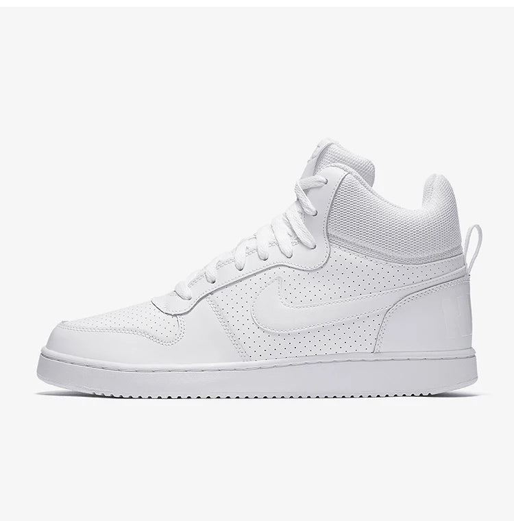 Nike genuine COURT BOROUGH MID Men's Pure White High-Top Casual Sneakers 838938-111