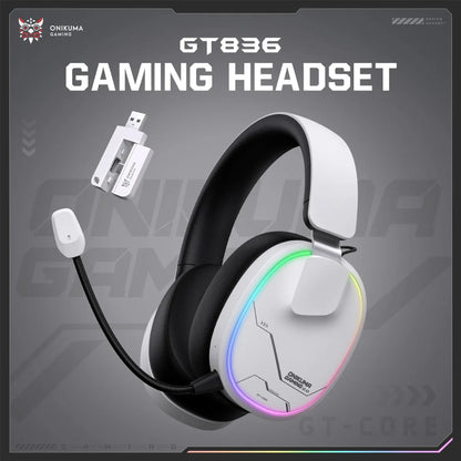 ONIKUMA GT808 Wireless Gaming Headset with 45dB Active Noise Cancelling, Hi-Res Audio, 2.4GHz, Bluetooth 5.3, Wired, 60H Battery for PC, PS5 & Switch