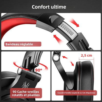 OneOdio A71 Wired Over Ear HiFi Studio DJ Headphones with Mic – Professional Monitoring Gaming Headset with Deep Bass