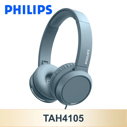 Philips TAH4105 Wired Headphones – HiFi Stereo Deep Bass HD Call Headset with Microphone for Online Learning, Office, Gaming & Sports
