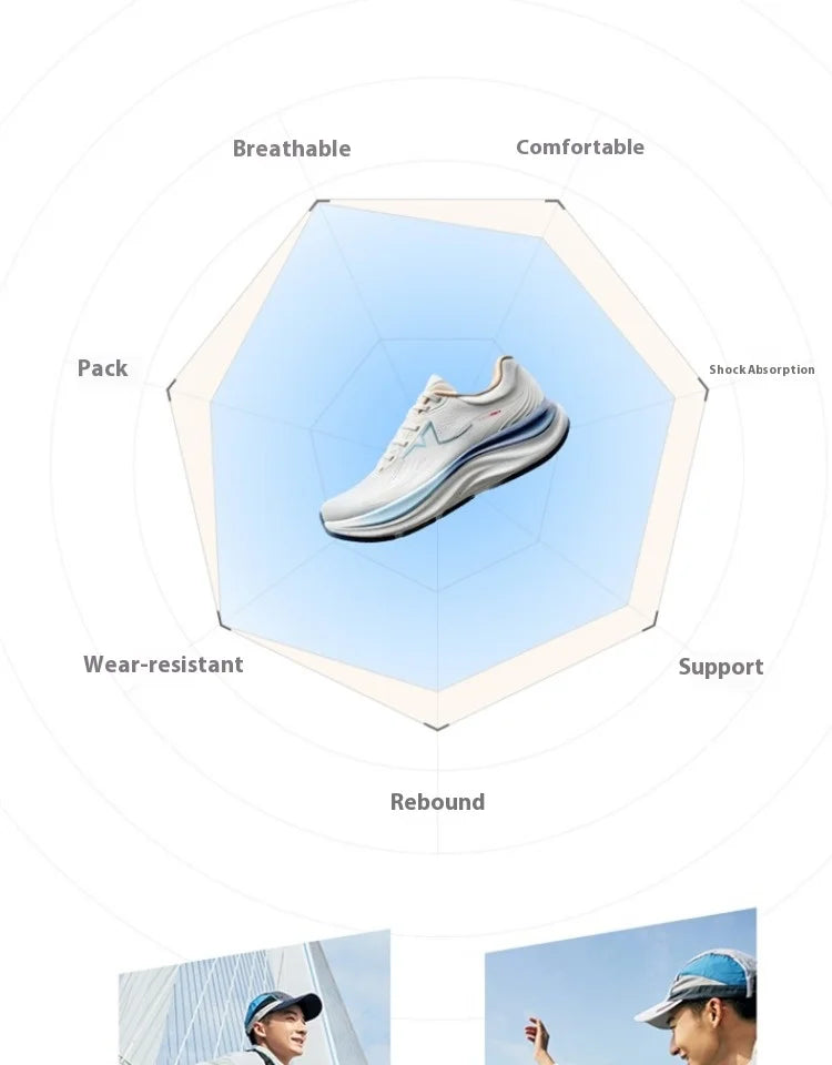 Xtep QINGYUN LITE Running Shoes For Men 2025 Spring Cushioning Wear-Resistant Lightweight Comfortable Sneakers 975219110056