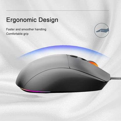 USB Wired Optical Mouse Ergonomic Gaming Mouse, 7200 DPI Wired USB Mouse with 6 Programmable Buttons, RGB Wired Mouse for PC, Laptop, MacBook & Computer