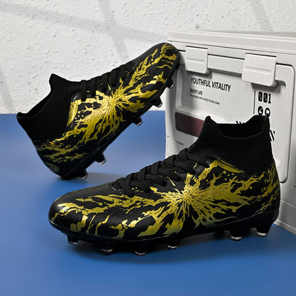 Chaussures de football pour adultes, crampons AG FG, légères, antidérapantes, avec longues pointes, résistantes à l'usure, pour terrain de gazon extérieur.