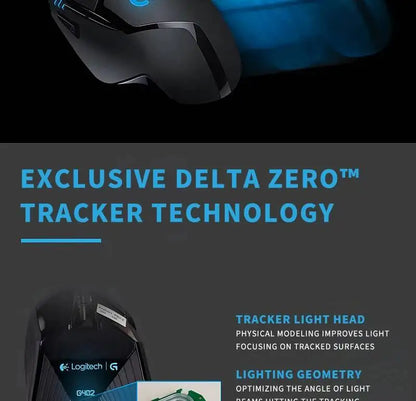 Logitech G402 Wired Gaming Mouse, 4000 DPI Gaming Mouse with 8 Programmable Buttons, 32-Bit ARM Processor, USB Optical Gaming Mouse for PC Gaming & Work