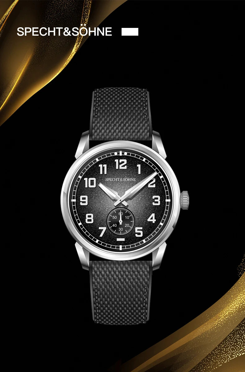 Specht & Söhne New Automatic Mechanical Wristwatches For Men Japan C3 Luminous Sapphire Crystal Sports Watch ﻿5Bar Waterproof