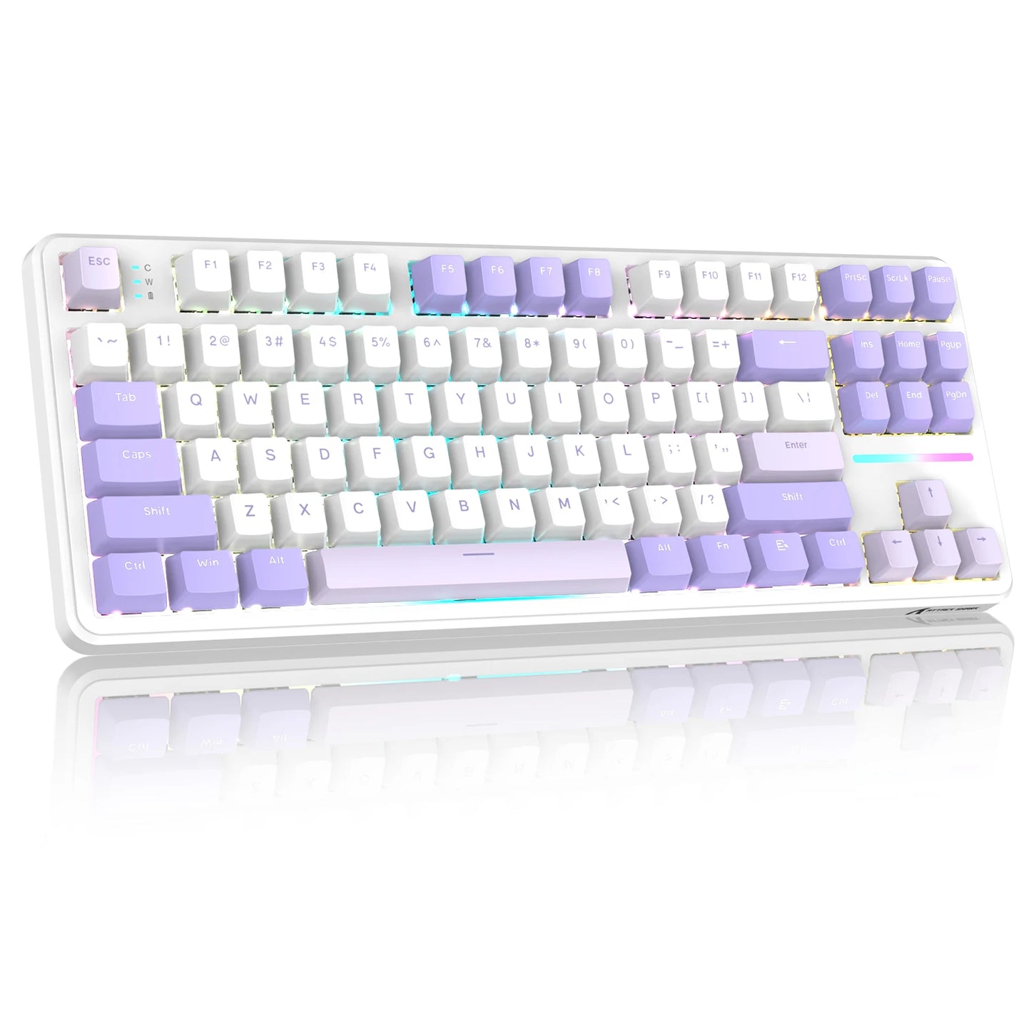 ATTACK SHARK X87 kabellose mechanische Gaming-Tastatur, Tri-Mode BT5.0/2.4GHz/USB-C, Gasket, Hot-Swappable Custom Keyboard, vorglubriziert