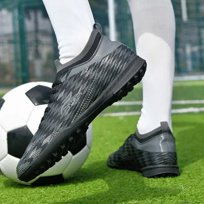 Ghete de fotbal pentru bărbați, de înaltă calitate, crampoane pentru meci, model popular pentru interior și exterior, teren cu iarbă, futsal, ghete high-top antiderapante