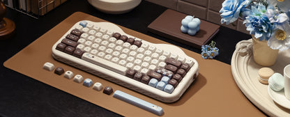 YUNZII C75 Wireless Mechanical Keyboard, 75% Creamy Hot Swap Custom RGB Keyboard, Gasket Cute Cake Design, for Win/Mac/Gaming