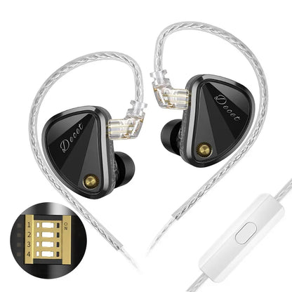 KZ Decet  Adjustable Earphones 10 Unit Upgraded Drive Earbuds Hifi Music Replaceable Cable 3D Printing Design 2PIN Cable