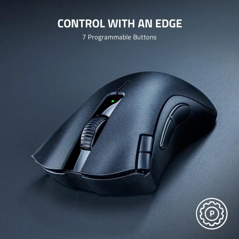 Razer DeathAdder V2 X HyperSpeed Wireless Gaming Mouse with Bluetooth, 5G Optical Sensor, 7 Programmable Buttons, Ergonomic Gaming Mouse