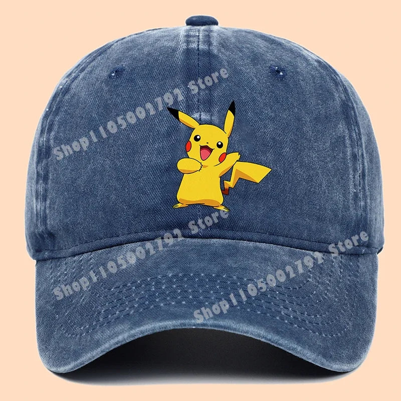Pokémonové baseballové čepice Pikachu Kawaii Anime postavičky Sluneční klobouky Letní outdoorové sluneční klobouky pro rodiče a děti Módní kšiltovka s kachním jazykem Dárek