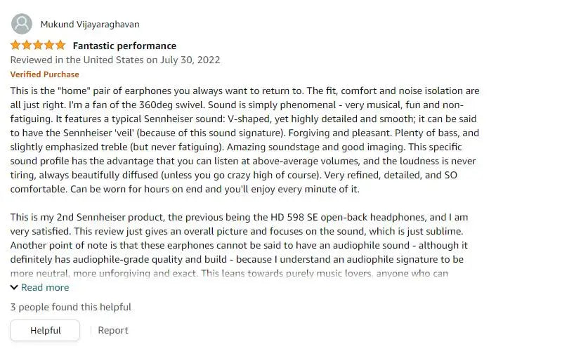 Sennheiser IE 300 HiFi Wired In-Ear Earphones TrueResponse Dynamic Driver Studio Monitoring Earbuds with Detachable Cable