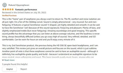 Sennheiser IE 300 HiFi Wired In-Ear Earphones TrueResponse Dynamic Driver Studio Monitoring Earbuds with Detachable Cable