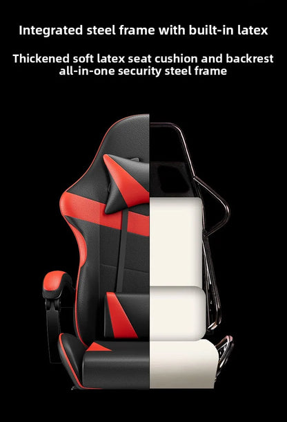 Ergonominen gaming-tuoli tietokonepöydälle, kallistettava kotitoimiston pelituoli selkätuella pitkiin pelisessioihin