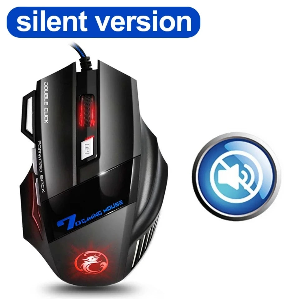 RGB Wired Gaming Mouse USB Ergonomic Gaming Mouse with 7 Buttons, 5500 DPI, Silent Click, RGB Backlit Wired Gaming Mouse for PC & Laptop
