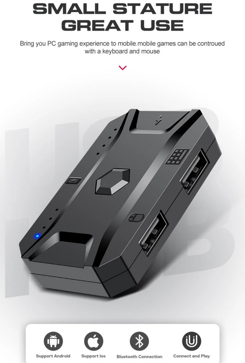 Kit Mobilador Gamer Gaming-Kit Tastatur Maus Mobile-Games-Konverter 3-in-1-Combo Einhand-Tastatur für PUBG Mobile Games TF900
