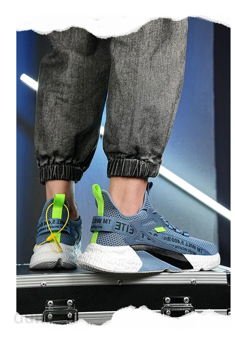 Zapatillas nuevas para hombre, deportivas, ligeras, informales, de moda, para correr, elásticas, de ocio, de malla, de verano, deportivas, de tenis, para hombre, para caminar, talla