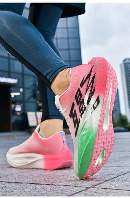 Chaussures de course pour homme, sportives, semelle en carbone, spécialisées, respirantes, légères, pour femme, confortables, athlétiques, antidérapantes, pour marathon