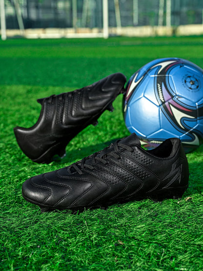 Chaussures de football FG AG pour adultes, tige légère en PU synthétique, crampons antidérapants pour terrain en herbe naturelle et artificielle en plein air