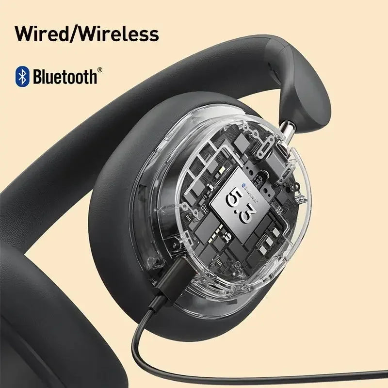 Baseus Bowie D05 Bluetooth 5.3 Wireless Headphones with 40mm HiFi Driver, 70H Battery Life, Spatial Audio, Foldable Over-Ear Headset